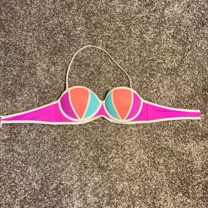 PINK Victorias Secret Colorblock Halter Bikini Top